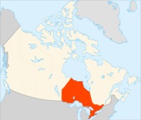 A map of Ontario Canada