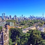 The Toronto Ontario Canada skyline / cityscape on a bright sunny day.