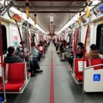 A Flexity Outlook (current generation [2022]) streetcar / tram interior in Toronto, Ontario, Canada.