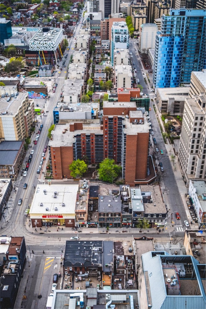 Photograph of a Toronto Ontario Canada cityscape within the Grange Park neighbourhood.