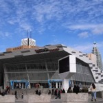 People outside the Ripley's Aquarium of Canada, Toronto, Ontario.