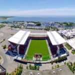 BMO Field, Exhibition Place, the IMAX Cinesphere at Ontario Place on the shore of Lake Ontario, and the Billy Bishop Toronto City Airport.