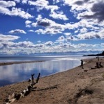 People at the beach of Lake Ontario in the Rouge National Urban Park.