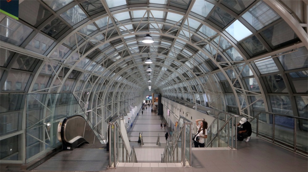 The SkyWalk is an approximately 160-metre enclosed walkway connecting Union Station to the CN Tower and the Rogers Centre (SkyDome) in Toronto, Ontario, Canada.