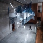 Photograph of the Emergence suspended sculpture by Haegue Yang at the Art Gallery of Ontario in Toronto Canada.