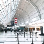 Inside Terminal 3 of the Toronto Pearson International Airport, Ontario, Canada.