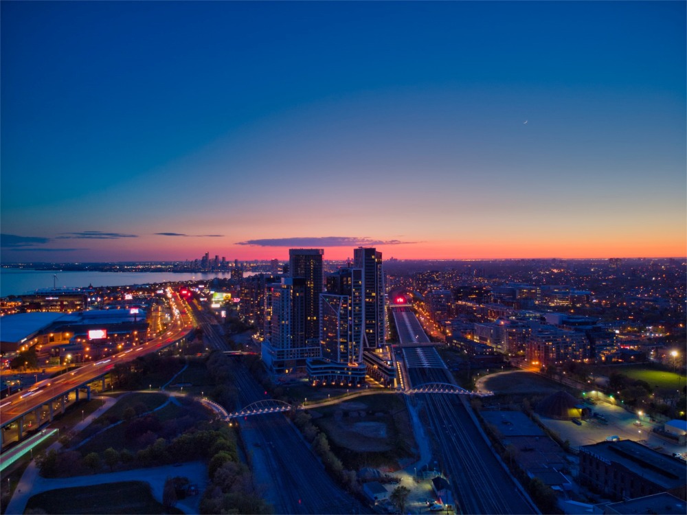 An exquisite photograph of a Toronto, Ontario, Canada cityscape at twilight.
