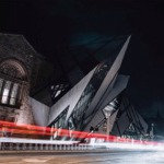 A night photograph of the Michael Lee-Chin Crystal at the Royal Ontario Museum in Toronto, Canada.