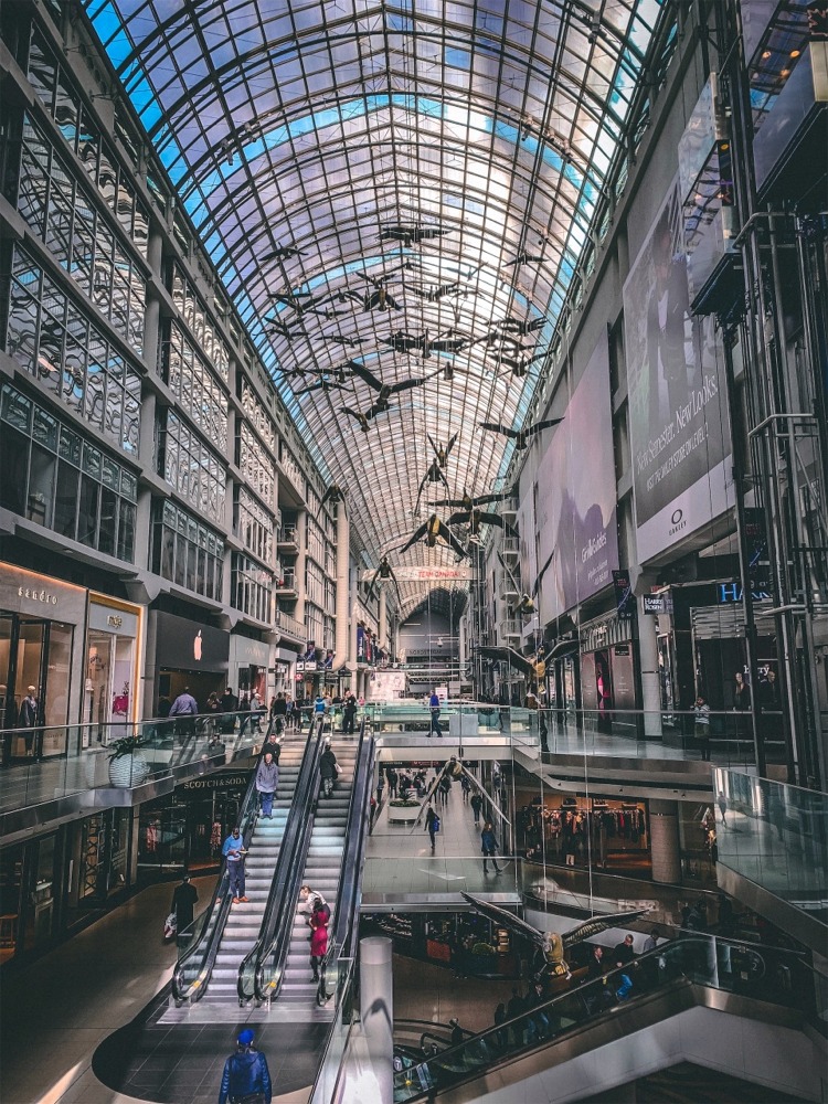 WOW! What a glorious photograph of the Eaton Centre in Toronto, Ontario, Canada.