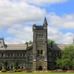 The main building of University College at the University of Toronto in the province of Ontario, Canada.